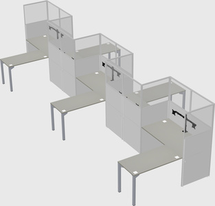 L-shape cubicles