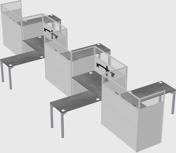 L-shape cubicles