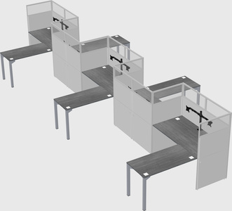 L-shape cubicles