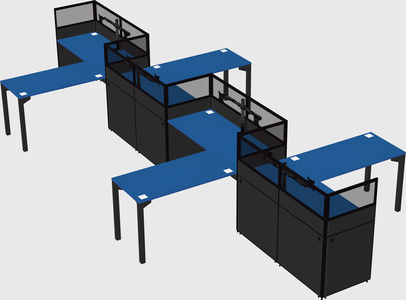 L-shape cubicles