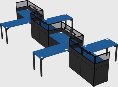 L-shape cubicles