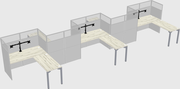 L-shape cubicles
