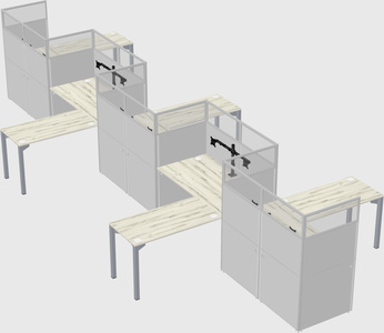 L-shape cubicles