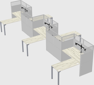 L-shape cubicles