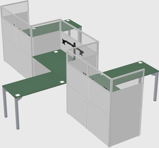 L-shape cubicles