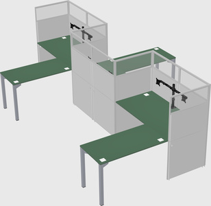 L-shape cubicles