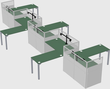 L-shape cubicles
