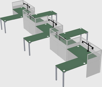L-shape cubicles