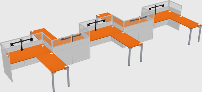 L-shape cubicles