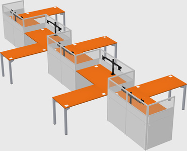 L-shape cubicles