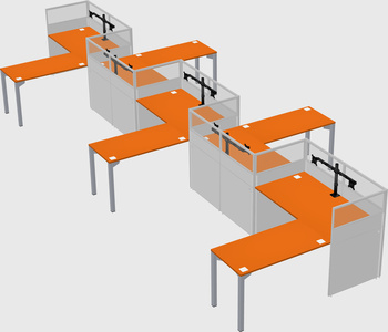 L-shape cubicles