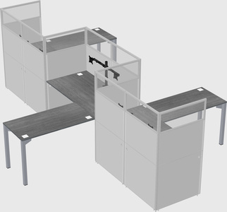 L-shape cubicles