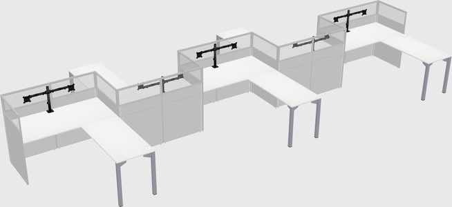 L-shape cubicles