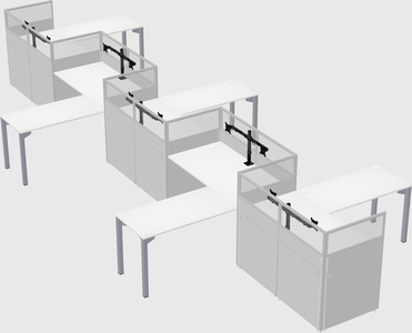 L-shape cubicles