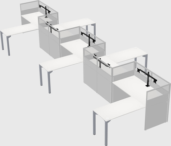 L-shape cubicles