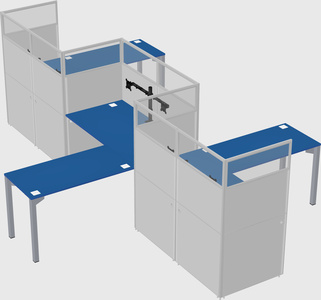 L-shape cubicles
