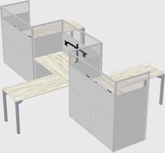 L-shape cubicles