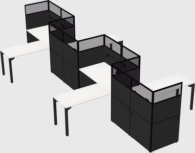 L-shape cubicles