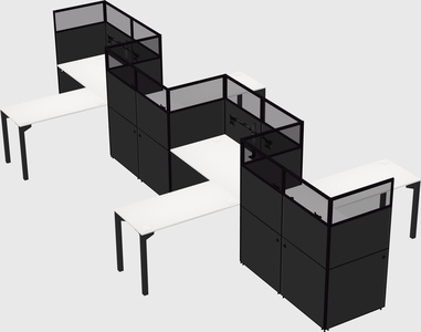 L-shape cubicles