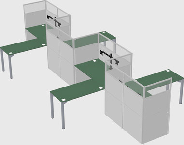L-shape cubicles
