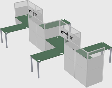L-shape cubicles