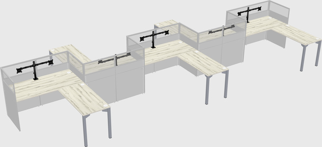 L-shape cubicles