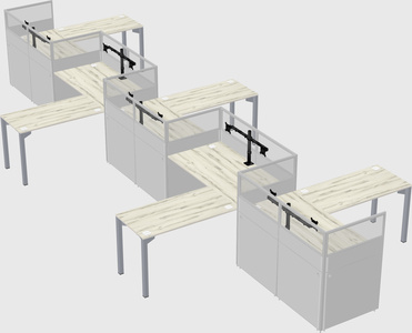 L-shape cubicles