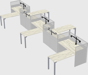 L-shape cubicles