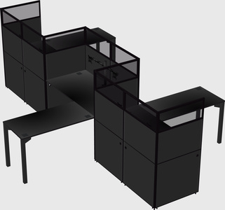 L-shape cubicles
