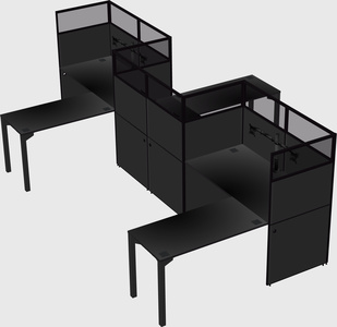 L-shape cubicles