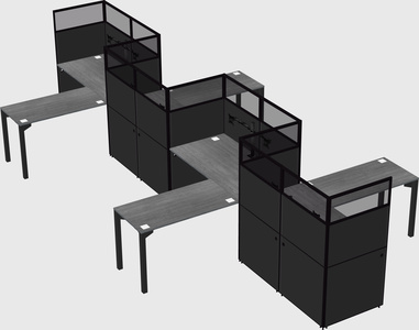 L-shape cubicles