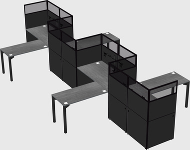L-shape cubicles