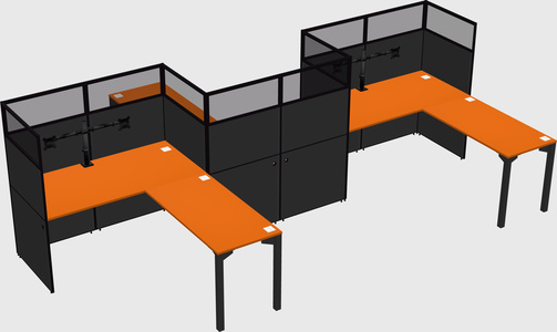 L-shape cubicles