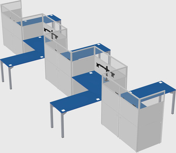 L-shape cubicles