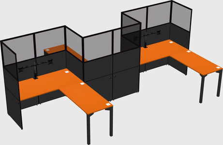 L-shape cubicles