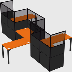 L-shape cubicles