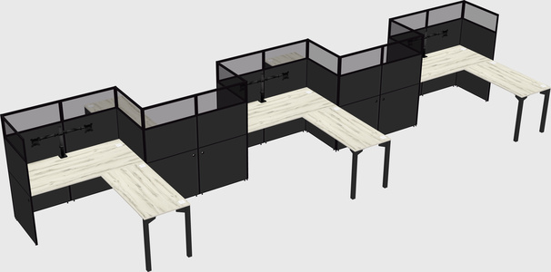 L-shape cubicles