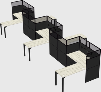L-shape cubicles