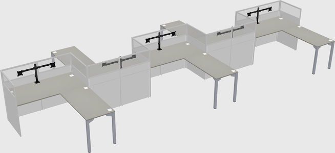 L-shape cubicles