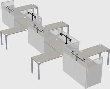 L-shape cubicles