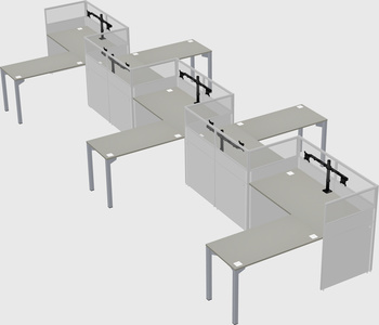 L-shape cubicles