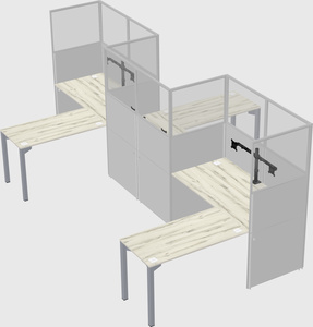 L-shape cubicles