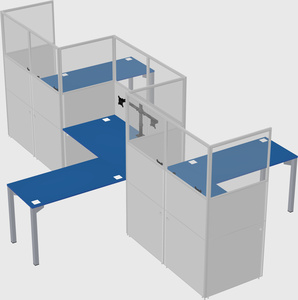 L-shape cubicles