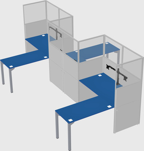 L-shape cubicles