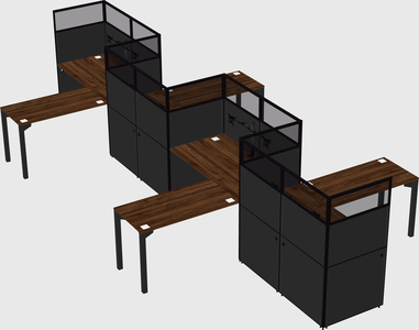 L-shape cubicles