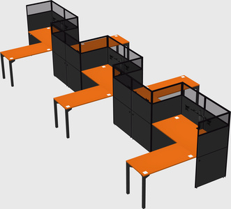 L-shape cubicles