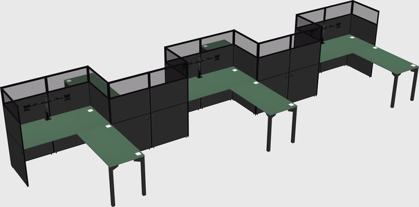 L-shape cubicles