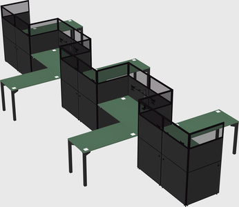 L-shape cubicles