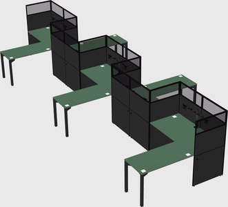 L-shape cubicles