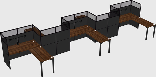 L-shape cubicles